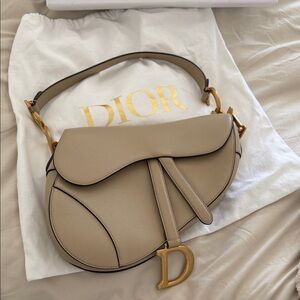 New Dior Beige Saddle Bag